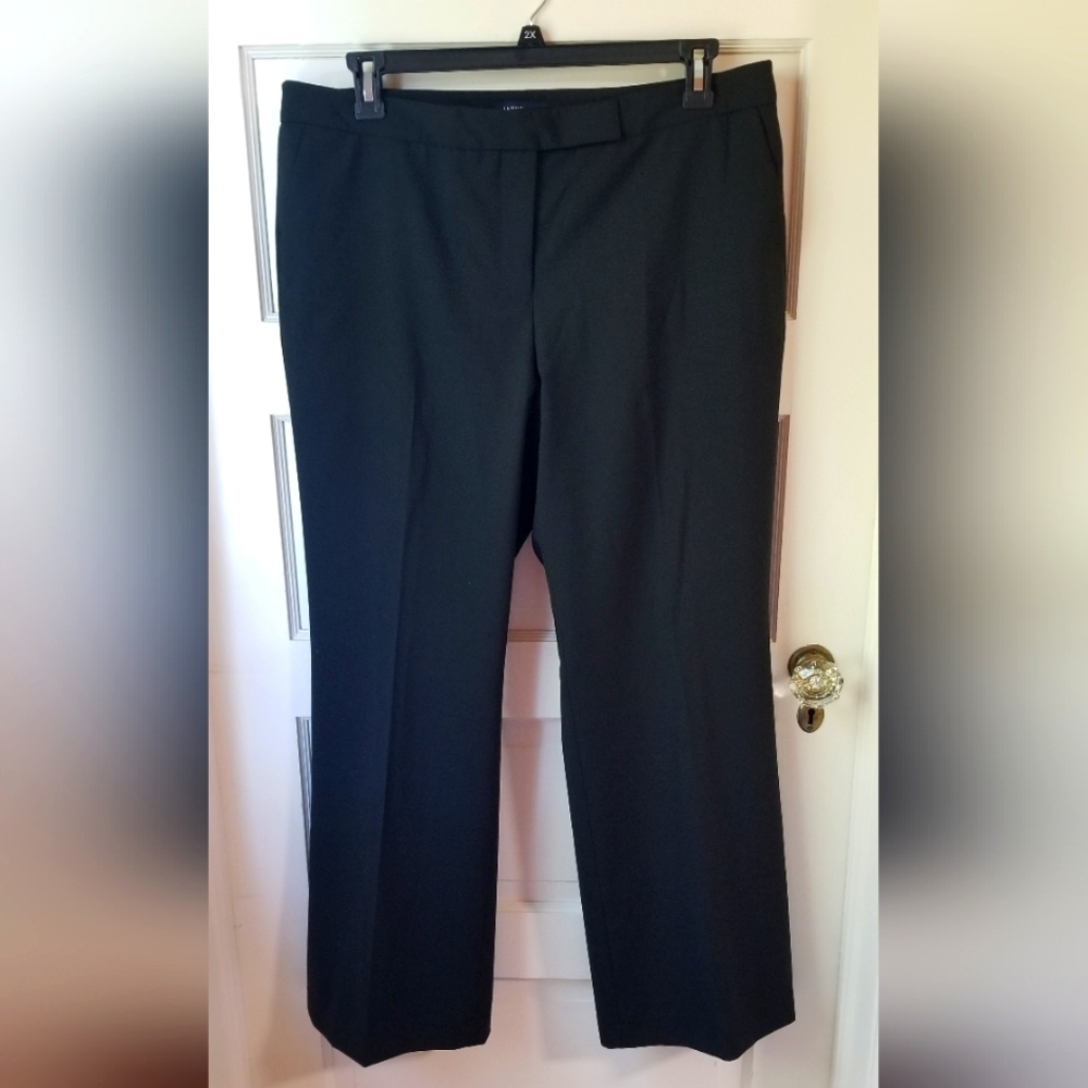 Lands' End NWOT Black Fully Lined Business Straight Leg Pants, Size 16